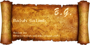 Baluh Galamb névjegykártya